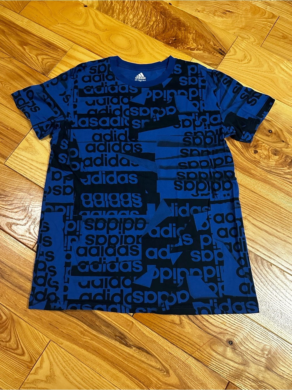 Adidas Kids' Blue Graphic Logo T-Shirt, Large (14/16)